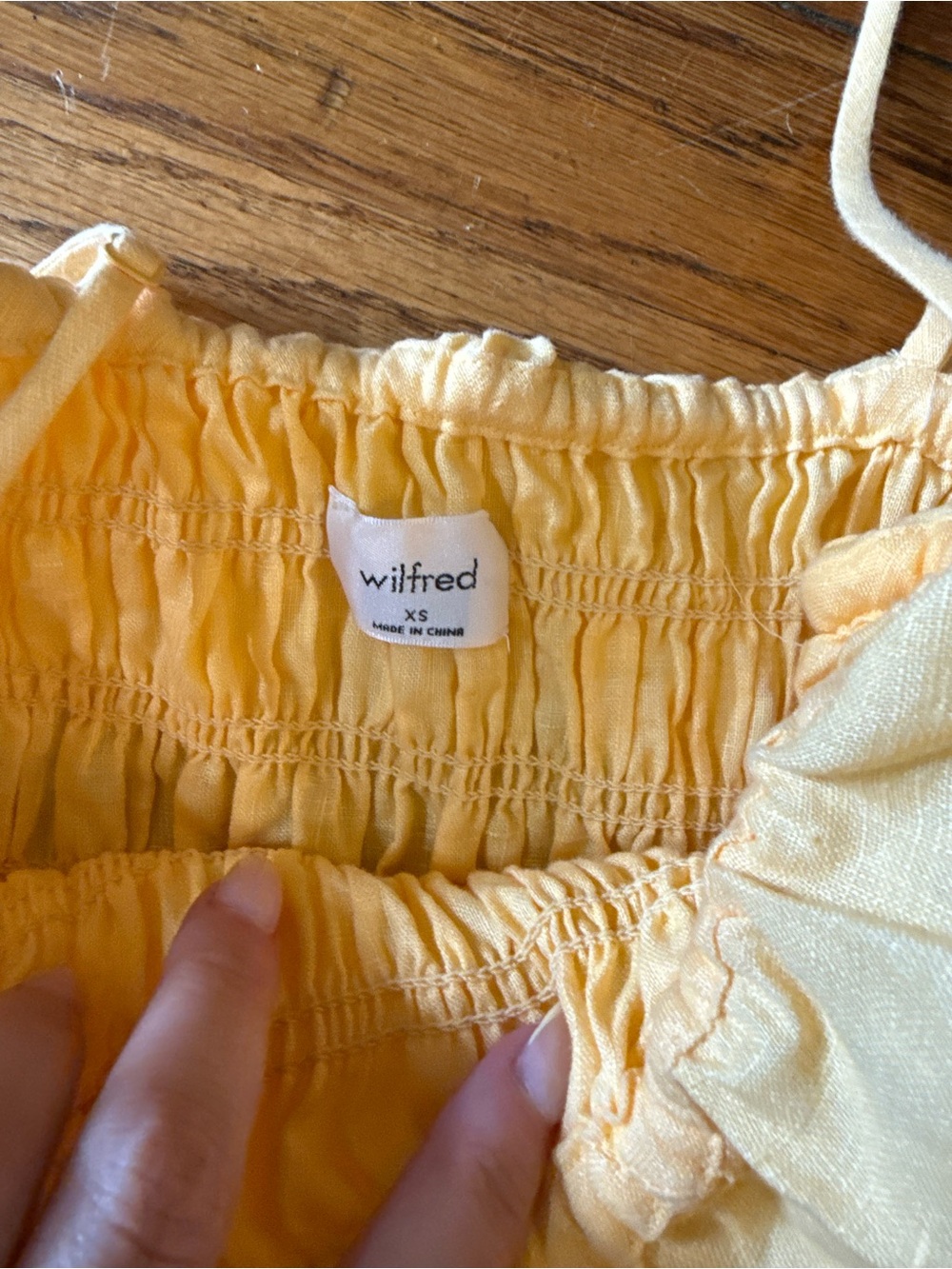 Aritzia Yellow Smocked Ruffle-Strap Maxi Dress - Picture 3 of 3